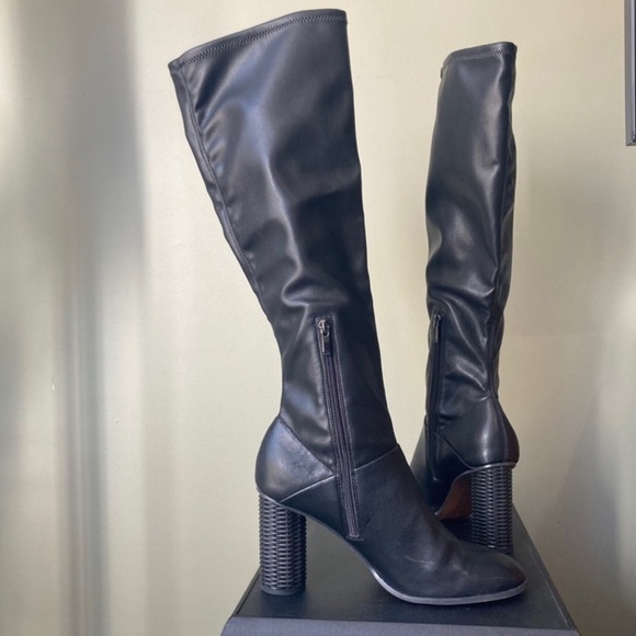LIKE NEW | Franco Sarto Black Heeled Boots - Picture 5 of 16